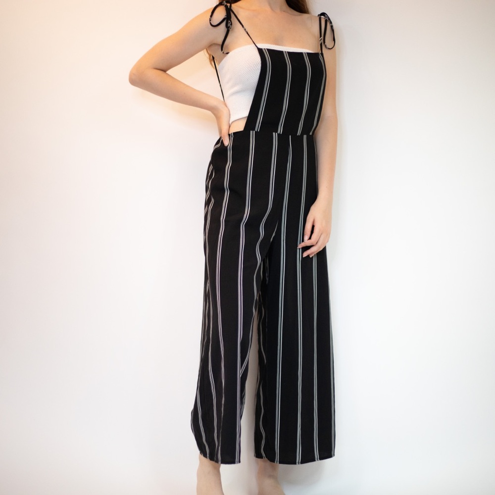 Striped Forever 21 Overalls